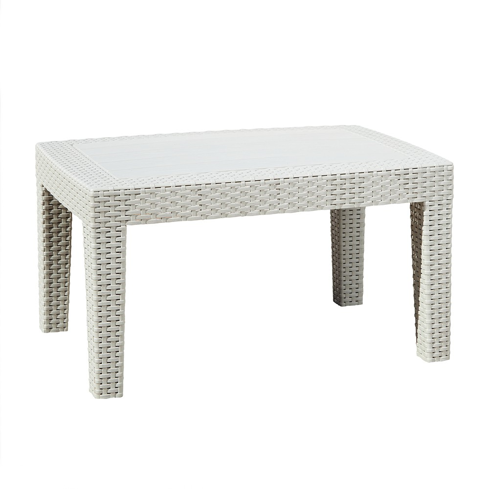 Rattan Effect Outdoor Coffee Table - Grey